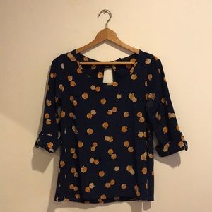 3/4 Sleeve Apple Print top